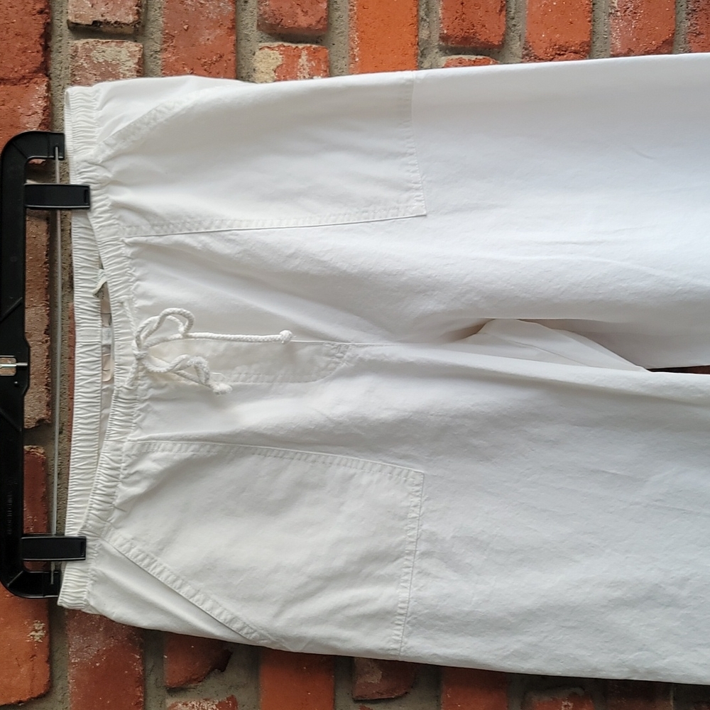 Vintage LL BEAN White Cotton Pants. Size M. Tall - Picture 3 of 7